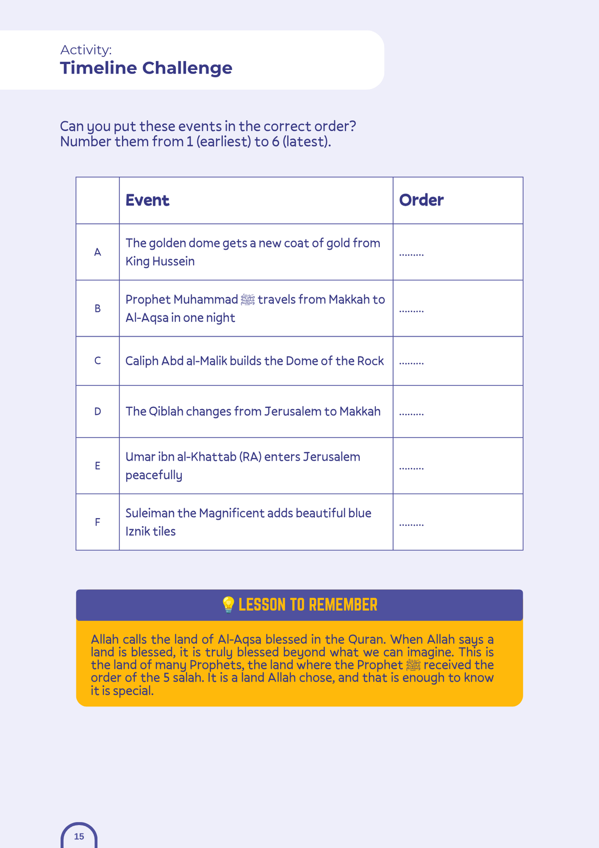 Al-Aqsa Dome of the Rock Companion Learning Pack - Digital PDF