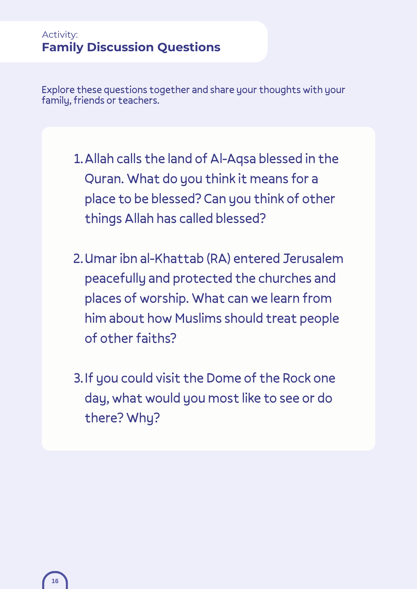 Al-Aqsa Dome of the Rock Companion Learning Pack - Digital PDF
